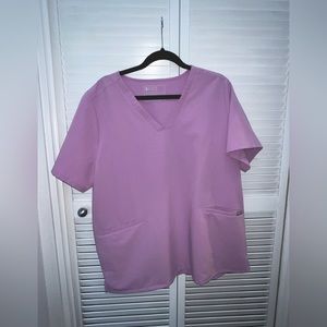 Figs Casma Three-Pocket Scrub Top, XXL, in Dusk (pink/purple)